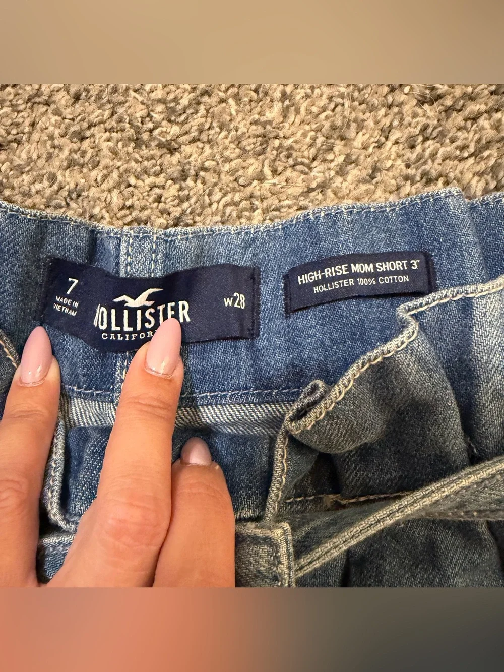 Hollister High-Rise Paper-Bag Denim Mom Shorts 3 in